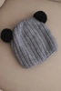 Women's winter wool hat with a pom-pom K433 dark gray
