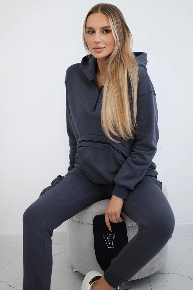 Izolovaná sada s ozdobnou kapsou grafitová