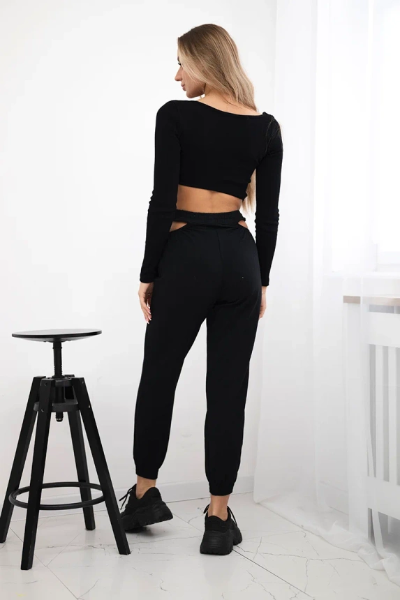 Set with a top blouse black
