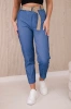 Trousers with wide belt denim