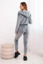 Women's cotton 3-piece set with a sweatshirt, top, and sweatpants neon pink