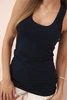 Women's sleeveless cotton top with a round neckline navy blue