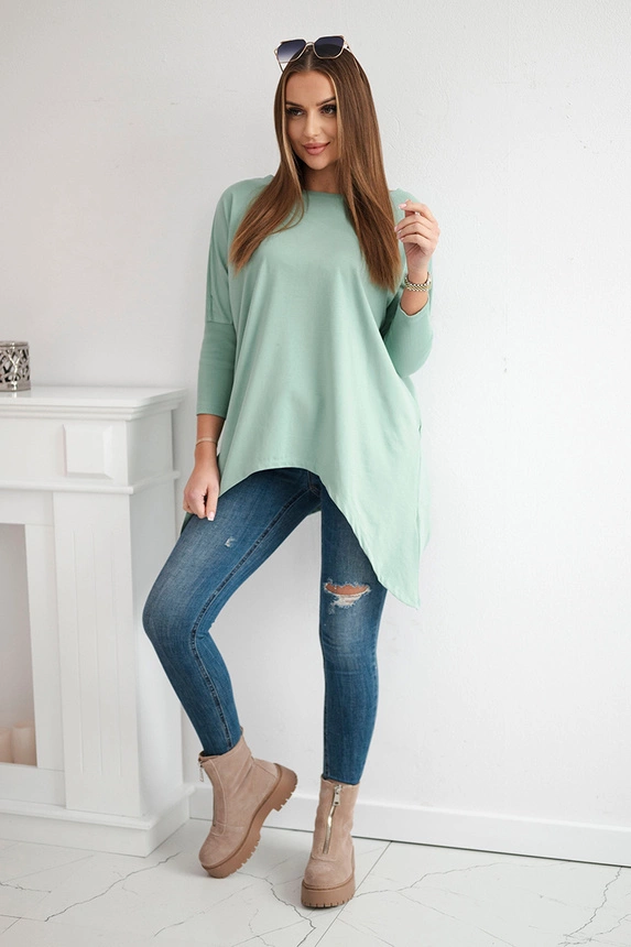 Oversize-Bluse dunkel mint