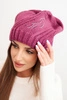 Women's winter hat with wool and rhinestone embellishment K480 dark purple