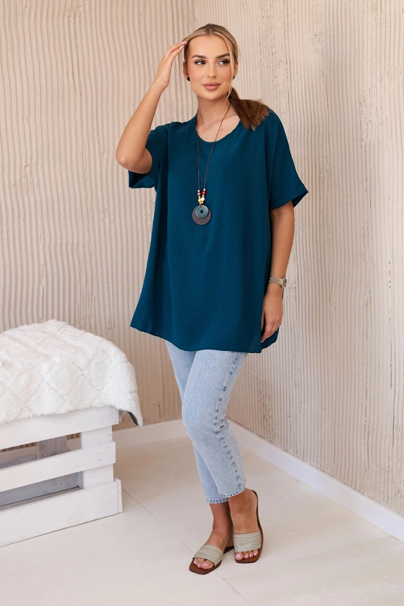 Oversized blúzka s príveskom námorný