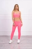 Set mit Bluse Top gerippt rosa Neon