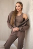 Set 3 in 1 Sweatshirt + Top + Hose mocca