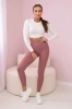 Striped leggings pants dark pink