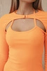 Dress fitted - ribbed orange neon