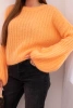 Women's mohair sweater with puff sleeves peach