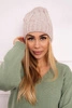 Cap with fleece Iwona K221 beige