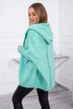 Hooded sweater with batwing sleeve light green