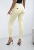 Cotton pants with cubic zirconia on the back pockets yellow