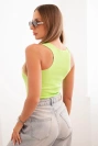 Women's ribbed tank top with decorative patch apple