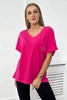 Baumwollbluse mit Tasche fuchsia