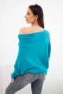 Women's asymmetrical batwing viscose sweater marine