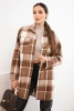 Camel checkered women's shirt camel