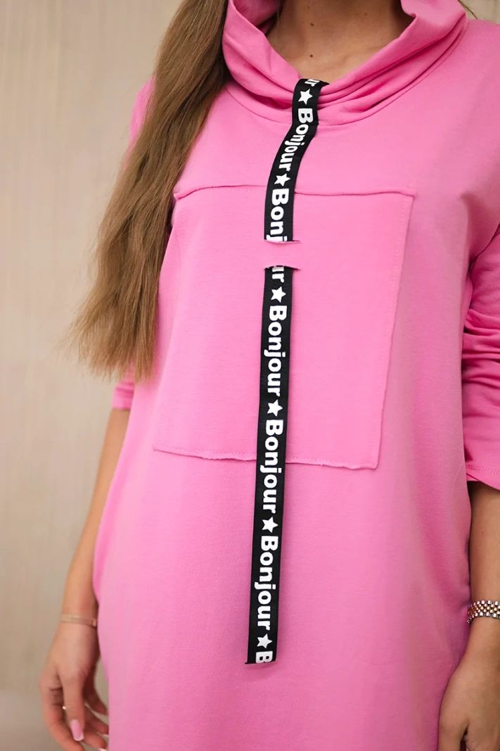 Dress with tie light pink