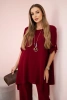 Set Bluse + Hose mit Anhänger weinrot
