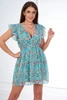 Floral dress with frills mint