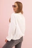 Women's muslin shirt with long sleeves white