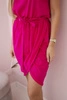 Stufenkleid mit Umschlag unten fuchsia