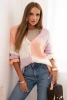 Women's striped sweater with buttons purple + peach