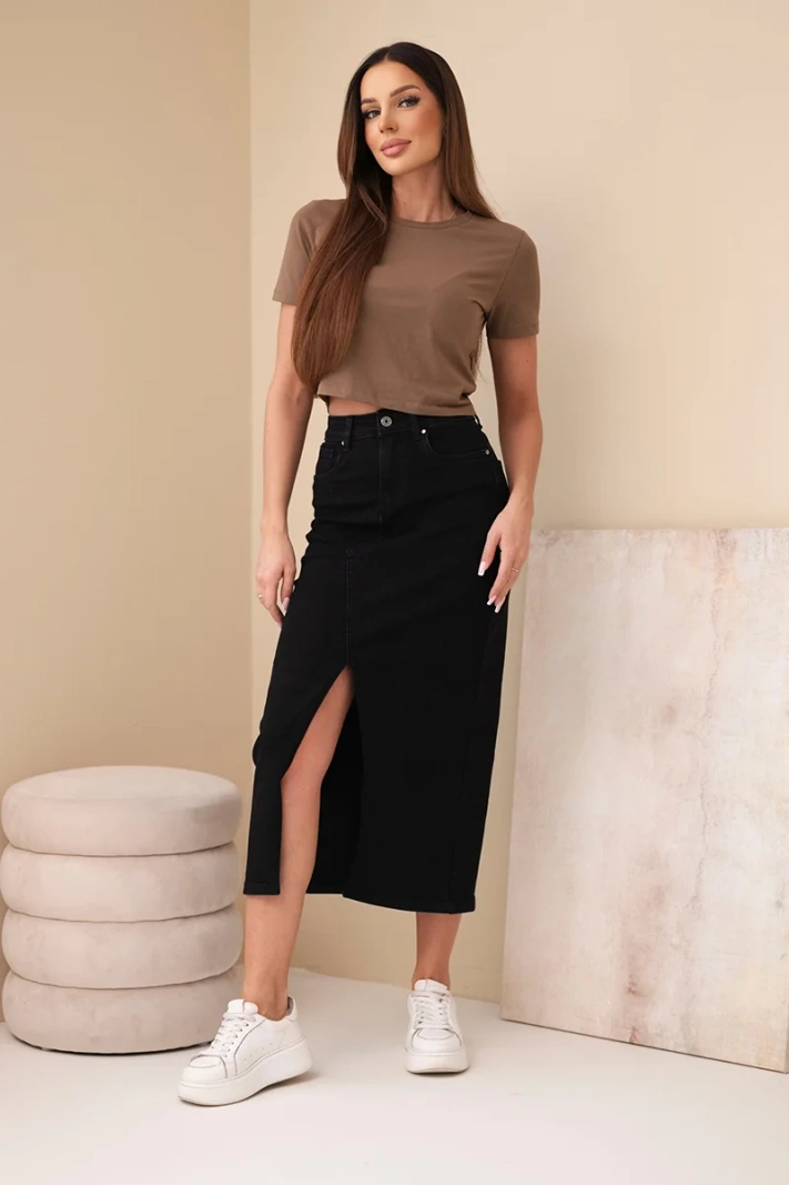 Women's high-waisted skinny jeans with a belt M.sara beige