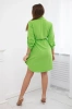 Dress with button closure and tie at the waist bright green