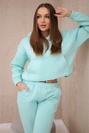 Insulated set with a sweatshirt tied at the bottom mint