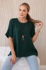 Oversized blouse with pendant dark green