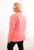 Plus Size women's blouse with a V-neck and long sleeves pink