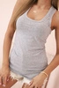 Women's cotton tank top with a round neckline gray