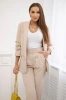 Elegantes Set aus Jacke und Hose in dunklem Beige