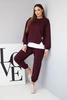 Ladies' set with a loose sweatshirt and sweatpants plum