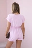 Kurzer Jumpsuit in der Taille gebunden candy pink
