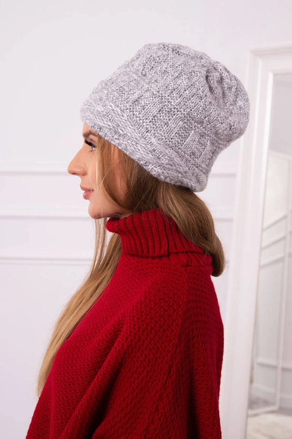 Cap with fleece Edyta K298 gray