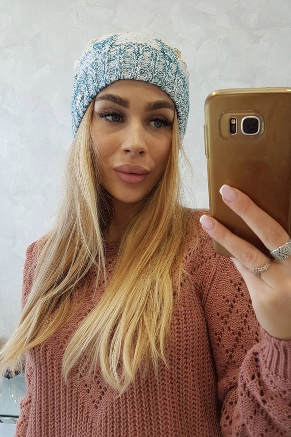 Cap with fleece Dolores K303 marine+kiwi+brown