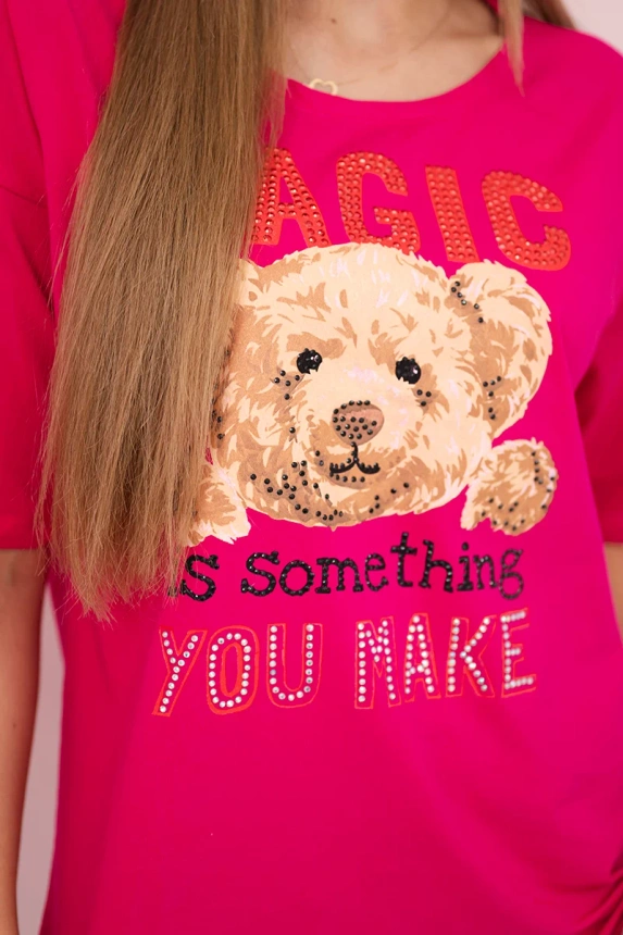 Blouse with a print Magic fuchsia