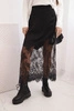 Women's viscose skirt with lace black