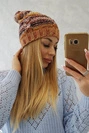 Fleecová čepice Klaudia K255 oranžová+žlutá