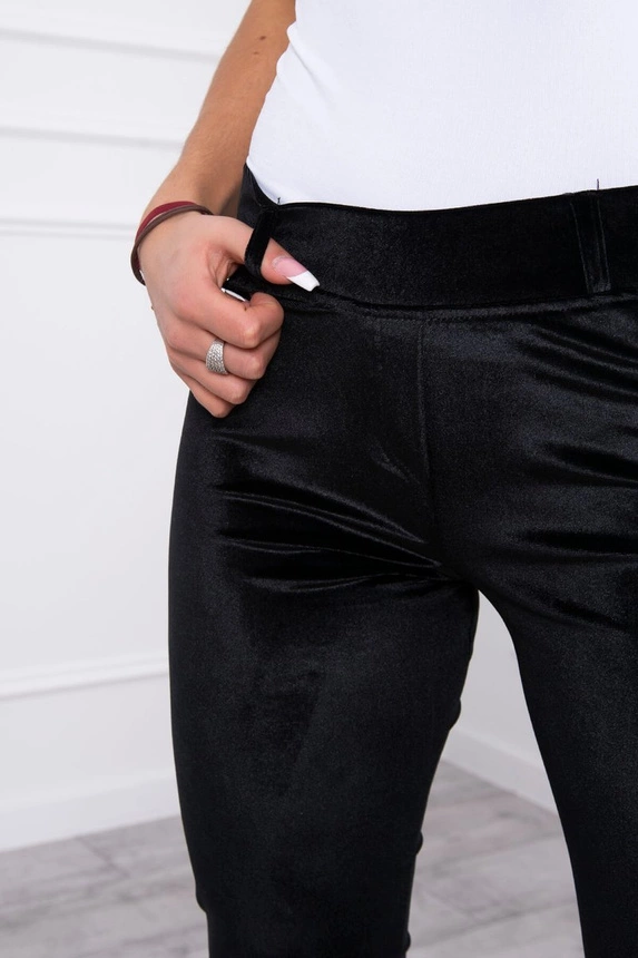 Velor trousers black