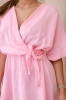 Muslin dress with waist light pink