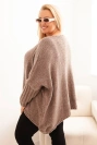 Damenpullover Plus Size aus Acryl mit lockerer Passform und 3/4-Ärmeln fango