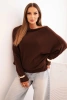 Damenpullover aus Viskose asymmetrisch im Batwing-Stil schokoladenfarben