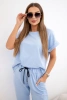 Cotton set blouse + trousers blue