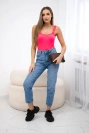 Bluzka body na ramiączkach różowy neon