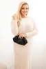 Damen Plus Size Strickkleid mit Mohair beige