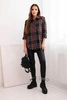Women's plaid shirt with a longer back black