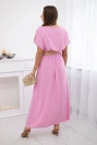 Langes Kleid mit Ziergürtel hellrosa